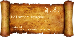Meiszter Armand névjegykártya